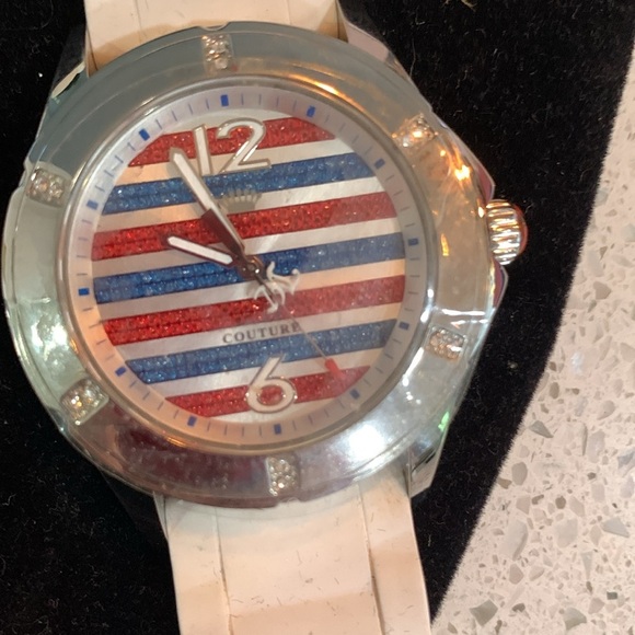 NWT Juicy Couture Rich Girl White Silicone Swarovski 1900998 $195 WatchGorgeous! - Picture 2 of 6